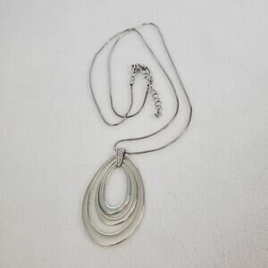 Brighton Meridian Swing Silver Crystal Long Teardrop Pendant Necklace 36"-38"